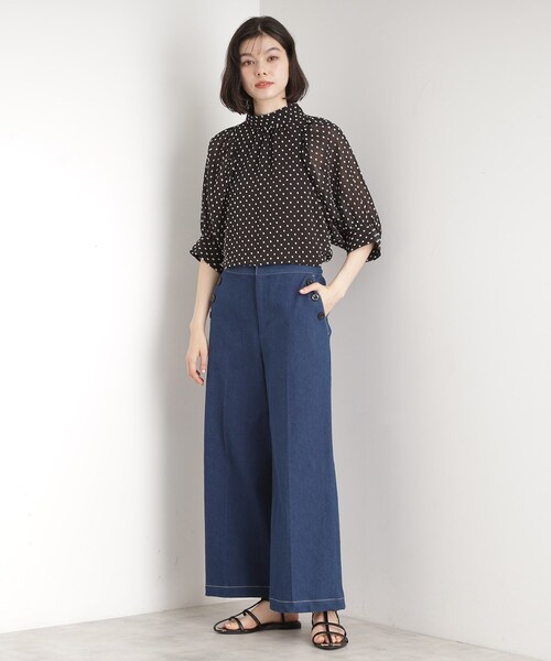 THE SHOP TK (ザ ショップ ティーケー )の「◆ドットジャカードブラウス【洗える】(シャツ/ブラウス・レディース・ナチュラル/ブラック・12/13)」の5枚目の写真