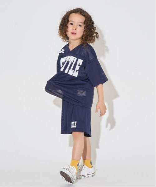 b・ROOM(ビールーム)の「【セットアップ可能】Vネックメッシュトップス【子供服】【キッズ】【男の子】【女の子】(Tシャツ/カットソー・キッズ・ネイビー/グリーン系その他/シルバーグレー/パープル・120cm/130cm/140cm/100cm/110cm/150cm)」の7枚目の写真