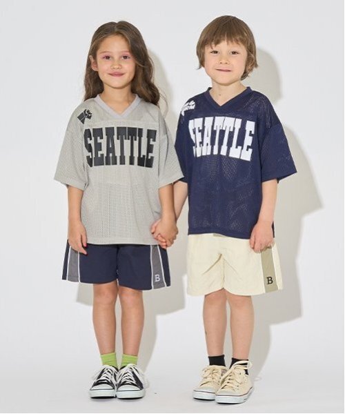 b・ROOM(ビールーム)の「【セットアップ可能】Vネックメッシュトップス【子供服】【キッズ】【男の子】【女の子】(Tシャツ/カットソー・キッズ・ネイビー/グリーン系その他/シルバーグレー/パープル・120cm/130cm/140cm/100cm/110cm/150cm)」の18枚目の写真