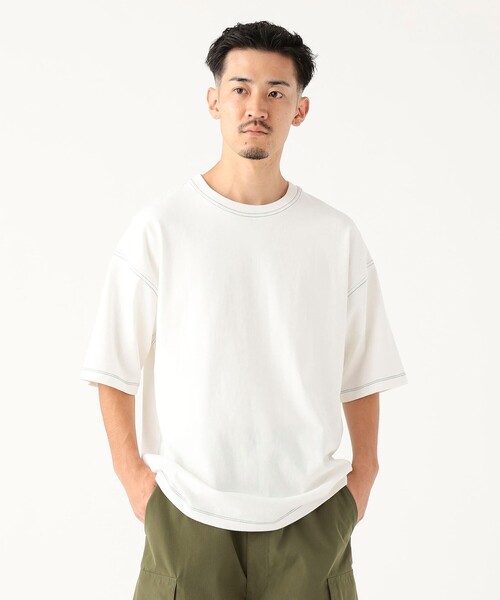 B:MING by BEAMS（ビーミングバイビームス）の「ヘビーウェイト ステッチ クルーネック Tシャツ（Tシャツ/カットソー・メンズ・サックスブルー/オフホワイト/ブラック・X-LARGE/LARGE/MEDIUM/SMALL）」の2枚目の写真