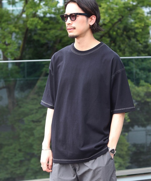 B:MING by BEAMS（ビーミングバイビームス）の「ヘビーウェイト ステッチ クルーネック Tシャツ（Tシャツ/カットソー・メンズ・サックスブルー/オフホワイト/ブラック・X-LARGE/LARGE/MEDIUM/SMALL）」の3枚目の写真