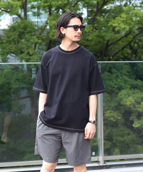 B:MING by BEAMS（ビーミングバイビームス）の「ヘビーウェイト ステッチ クルーネック Tシャツ（Tシャツ/カットソー・メンズ・サックスブルー/オフホワイト/ブラック・X-LARGE/LARGE/MEDIUM/SMALL）」の5枚目の写真