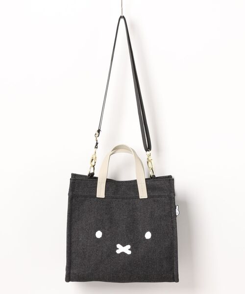 Miffy（ ミッフィー）の「【miffy/ミッフィー】 2wayトートバッグ フェイスデザイン（ハンドバッグ・レディース・ブラック/ナチュラル/ブラック系その他/ブルー・FREE）」の3枚目の写真