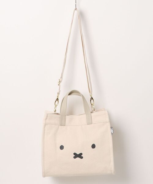 Miffy（ ミッフィー）の「【miffy/ミッフィー】 2wayトートバッグ フェイスデザイン（ハンドバッグ・レディース・ブラック/ナチュラル/ブラック系その他/ブルー・FREE）」の4枚目の写真