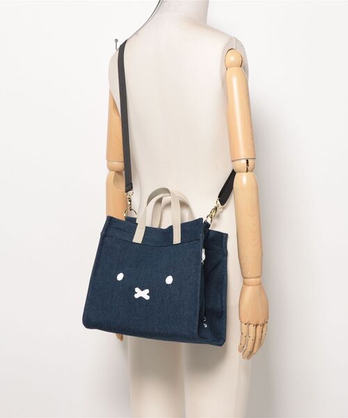 Miffy（ ミッフィー）の「【miffy/ミッフィー】 2wayトートバッグ フェイスデザイン（ハンドバッグ・レディース・ブラック/ナチュラル/ブラック系その他/ブルー・FREE）」の9枚目の写真