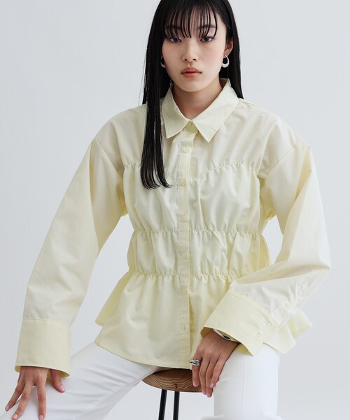 GALLEST（ギャレスト）の「【ZOZO・一部店舗限定】シャーリングビスチェデザインシャツ（シャツ/ブラウス・レディース・ライトブルー/ピンク/ダークグレー/ライトイエロー系・38）」の12枚目の写真