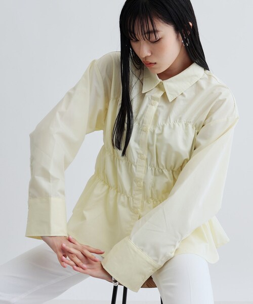 GALLEST（ギャレスト）の「【ZOZO・一部店舗限定】シャーリングビスチェデザインシャツ（シャツ/ブラウス・レディース・ライトブルー/ピンク/ダークグレー/ライトイエロー系・38）」の13枚目の写真