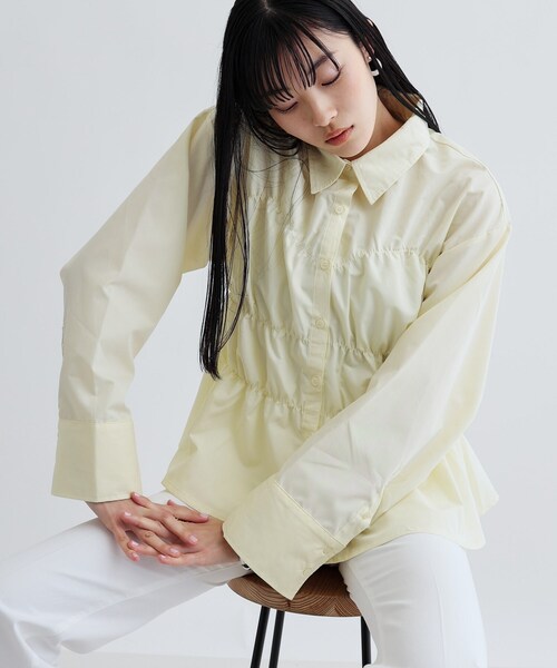 GALLEST（ギャレスト）の「【ZOZO・一部店舗限定】シャーリングビスチェデザインシャツ（シャツ/ブラウス・レディース・ライトブルー/ピンク/ダークグレー/ライトイエロー系・38）」の14枚目の写真