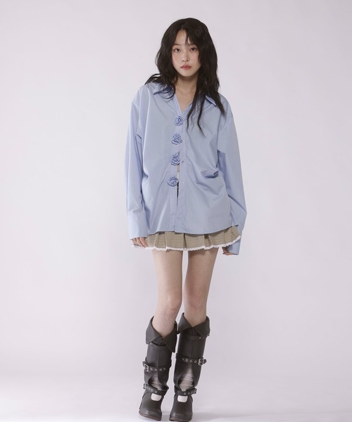 Judin(ジュディン)の「Rose motif button shirt【JD】(シャツ/ブラウス・レディース・ブルー・FREE)」の6枚目の写真