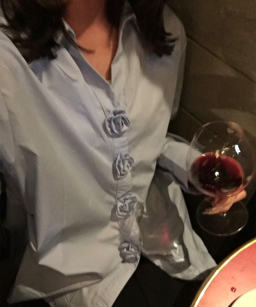 Judin(ジュディン)の「Rose motif button shirt【JD】(シャツ/ブラウス・レディース・ブルー・FREE)」の12枚目の写真