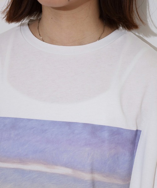 FUNALIVE（ファンアライブ）の「転写プリント5分袖Tシャツ（Tシャツ/カットソー・レディース・ブラック/オフホワイト・M）」の14枚目の写真
