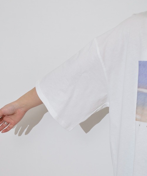 FUNALIVE（ファンアライブ）の「転写プリント5分袖Tシャツ（Tシャツ/カットソー・レディース・ブラック/オフホワイト・M）」の16枚目の写真