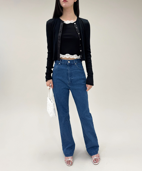 【25SS 完売 】EDIT. FOR LULUフロントサテンカーディガン フロントサテンカーディガン（カーディガン/ボレロ）｜EDIT. FOR