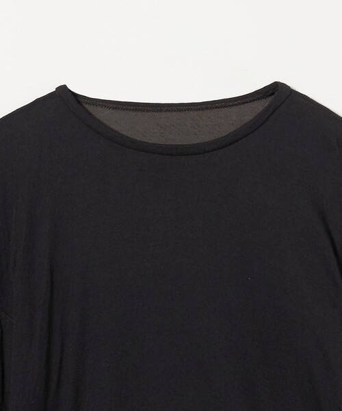 6(ロク)の「<6(ROKU)>ポリエステルコットン ガーゼ ロングスリーブ(Tシャツ/カットソー・レディース・ブラック/ライム・FREE)」の3枚目の写真