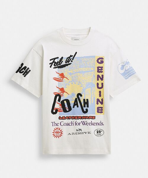 新作★【COACH】サーフ グラフィック Tシャツ COACH｜【公式】リラックスド グラフィック サーフ Tシャツ