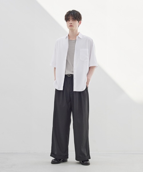 ESSENTIALS WARDROBE（エッセンシャルワードローブ）の「防シワレギュラーカラーベーシック半袖シャツ（シャツ/ブラウス・メンズ・チャコール/ブルー/ブラック/ホワイト・S/M/L/XL）」の9枚目の写真