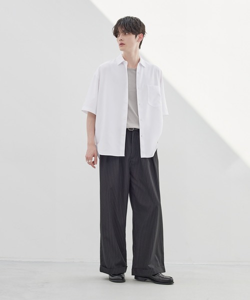ESSENTIALS WARDROBE（エッセンシャルワードローブ）の「防シワレギュラーカラーベーシック半袖シャツ（シャツ/ブラウス・メンズ・チャコール/ブルー/ブラック/ホワイト・S/M/L/XL）」の11枚目の写真
