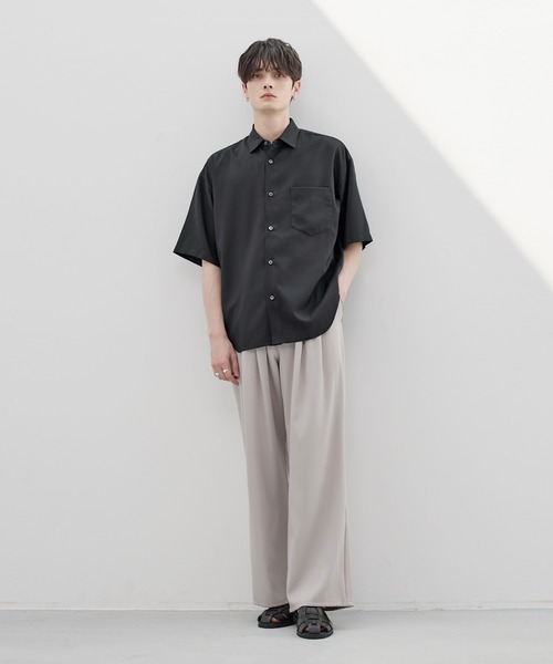 防シワレギュラーカラーベーシック半袖シャツ（シャツ/ブラウス