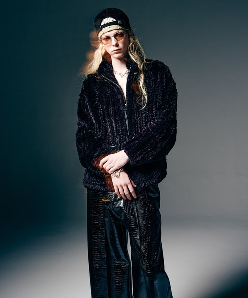 glamb(グラム)の「Rabbit Fur Jacket / ラビットファージャケット(ブルゾン・メンズ・ブラウン/ブラック・M/L)」の15枚目の写真