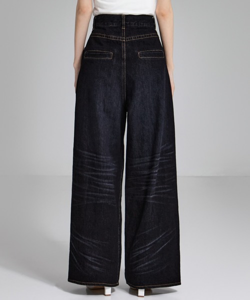 STUDIOUS/ステュディオス】Tucked Wide Leg Jeans/タックワイドレッグ