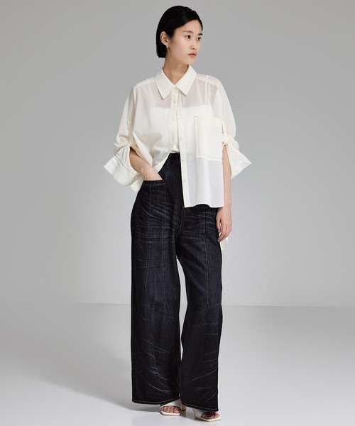 【新品・未使用】STUDIOUS タックワイドパンツ セール】【STUDIOUS/ステュディオス】Tucked Wide Leg Jeans