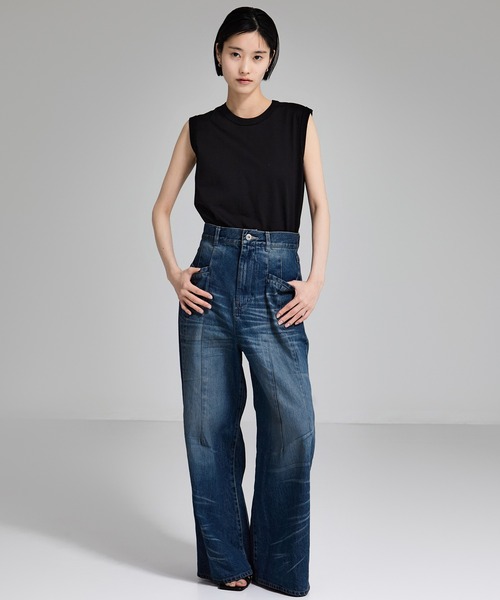 セール】【STUDIOUS/ステュディオス】Tucked Wide Leg Jeans