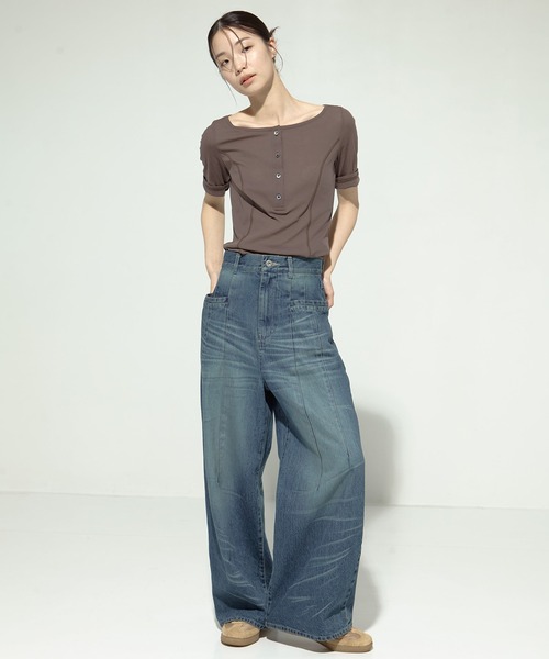 【新品・未使用】STUDIOUS タックワイドパンツ セール】【STUDIOUS/ステュディオス】Tucked Wide Leg Jeans
