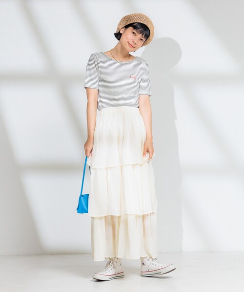 FREAK'S STORE(フリークスストア)の「インド コットンクレープレイヤードスカート(スカート・レディース・ナチュラル/チャコール・フリ-)」の10枚目の写真