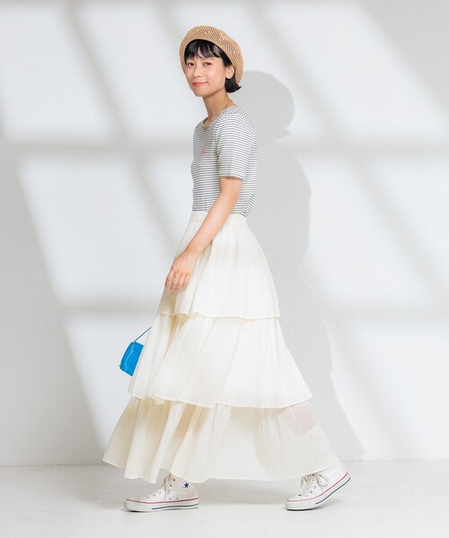 FREAK'S STORE(フリークスストア)の「インド コットンクレープレイヤードスカート(スカート・レディース・ナチュラル/チャコール・フリ-)」の11枚目の写真