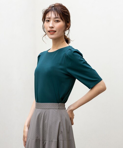 ANY SIS(エニィスィス)の「ハイストレッチスムースタックスリーブ カットソー(Tシャツ/カットソー・レディース・アイボリー系/ダークグリーン系/ダークブラウン系/ネイビー系/ワイン系/イエロー系・4)」の9枚目の写真