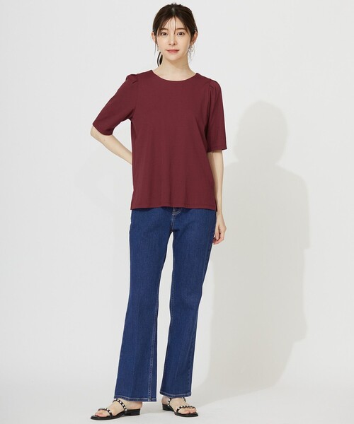 ANY SIS(エニィスィス)の「ハイストレッチスムースタックスリーブ カットソー(Tシャツ/カットソー・レディース・アイボリー系/ダークグリーン系/ダークブラウン系/ネイビー系/ワイン系/イエロー系・4)」の14枚目の写真