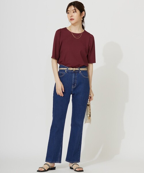 ANY SIS(エニィスィス)の「ハイストレッチスムースタックスリーブ カットソー(Tシャツ/カットソー・レディース・アイボリー系/ダークグリーン系/ダークブラウン系/ネイビー系/ワイン系/イエロー系・4)」の15枚目の写真