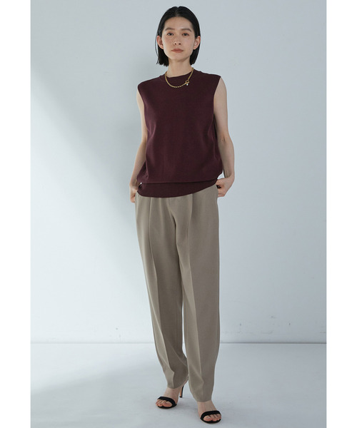 1er Arrondissement（プルミエアロンディスモン）の「【富岡佳子×1er Arrondissement】ワンタックイージースラックス（その他パンツ・レディース・モカ/オフホワイト/ブラック系その他3・36/38）」の4枚目の写真