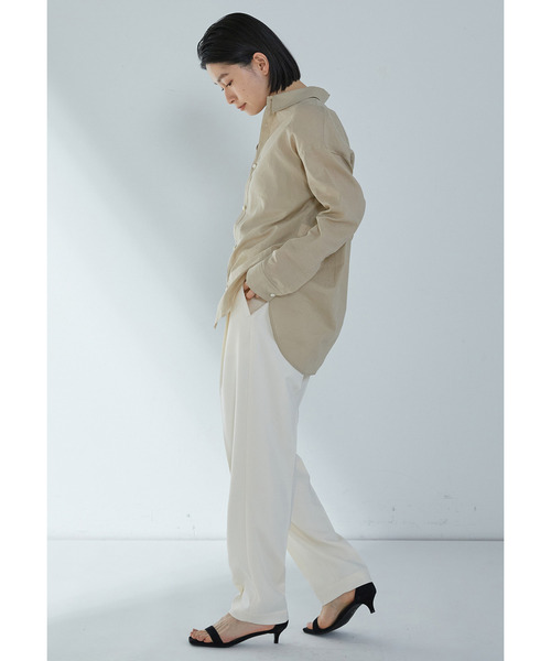 1er Arrondissement（プルミエアロンディスモン）の「【富岡佳子×1er Arrondissement】ワンタックイージースラックス（その他パンツ・レディース・モカ/オフホワイト/ブラック系その他3・36/38）」の16枚目の写真