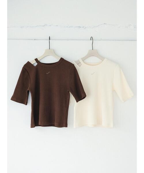 so4u（ソーフォーユー）の「カットアウトカットソー（Tシャツ/カットソー・レディース・キナリ/ブラウン・F）」の15枚目の写真