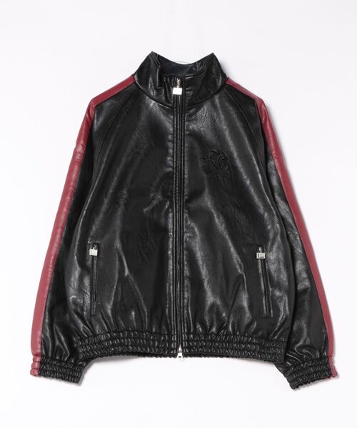 FUBU( フブ)の「【FUBU】Faux Leather Track Jacket/フブ/フェイクレザー/トラックジャケット(その他アウター・メンズ・ブラック/レッド/ホワイト・3L/XL/L/M)」の1枚目の写真
