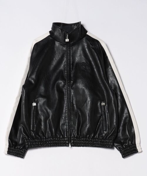 FUBU( フブ)の「【FUBU】Faux Leather Track Jacket/フブ/フェイクレザー/トラックジャケット(その他アウター・メンズ・ブラック/レッド/ホワイト・3L/XL/L/M)」の2枚目の写真