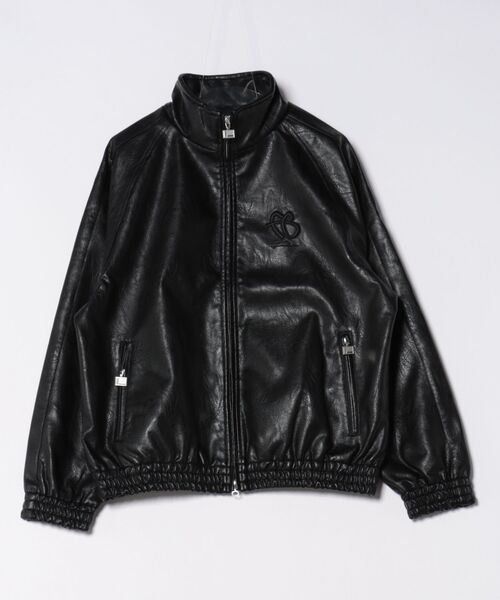 FUBU( フブ)の「【FUBU】Faux Leather Track Jacket/フブ/フェイクレザー/トラックジャケット(その他アウター・メンズ・ブラック/レッド/ホワイト・3L/XL/L/M)」の3枚目の写真