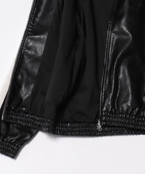 FUBU( フブ)の「【FUBU】Faux Leather Track Jacket/フブ/フェイクレザー/トラックジャケット(その他アウター・メンズ・ブラック/レッド/ホワイト・3L/XL/L/M)」の5枚目の写真