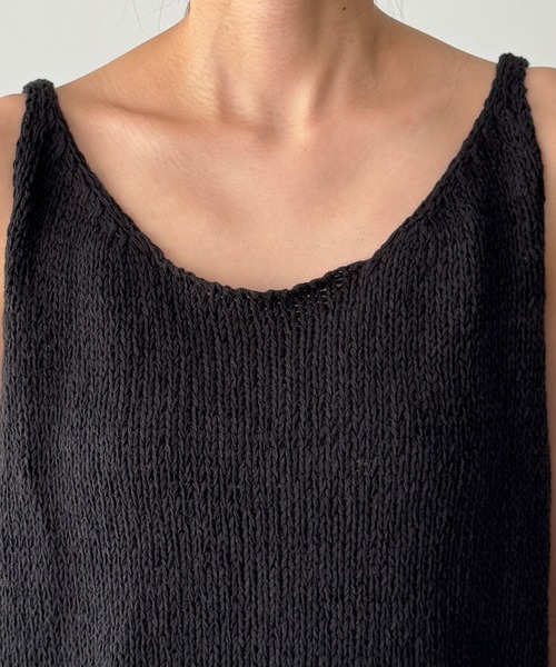 CANAL JEAN（キャナルジーン）の「El mar　コットンナイロンニットタンク（タンクトップ・レディース・ベージュ/ブラック・ONE SIZE）」の12枚目の写真