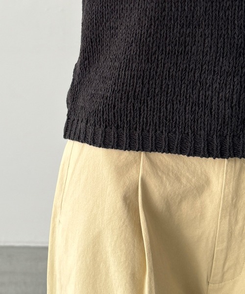 CANAL JEAN（キャナルジーン）の「El mar　コットンナイロンニットタンク（タンクトップ・レディース・ベージュ/ブラック・ONE SIZE）」の13枚目の写真