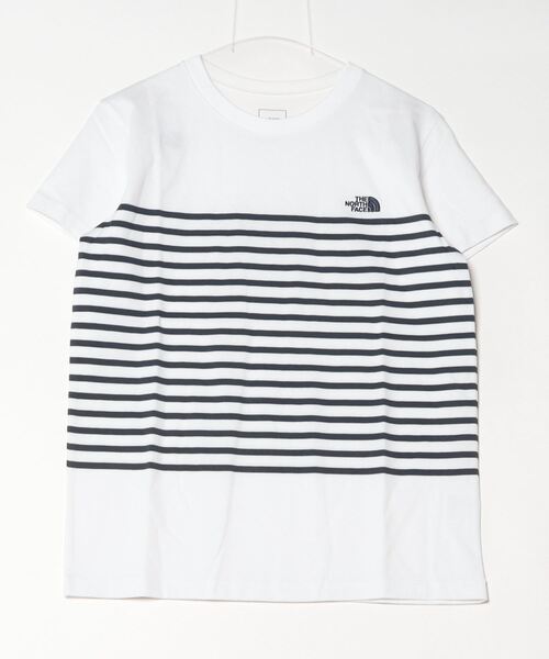 THE NORTH FACE(ザノースフェイス)の「ザ ノース フェイス THE NORTH FACE S/S Panel Border Tee_ショートスリーブパネルボーダーティー(Tシャツ/カットソー・レディース・ネイビー/ホワイト・S/M/L/XL)」の2枚目の写真