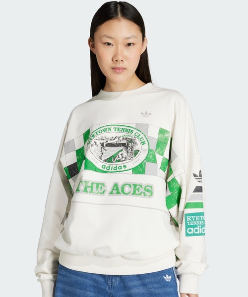 90s archive adidas スウェット　ドローコード付き　アーカイブ 古着 90s adidas 両面 トレフォイル ロゴ 刺しゅう スウェット