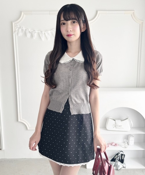 Loueme（ルエム）の「ポルカドットレースミニスカート（スカート・レディース・アイボリー/ブラック・S/M）」の20枚目の写真