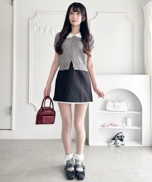 Loueme（ルエム）の「ポルカドットレースミニスカート（スカート・レディース・アイボリー/ブラック・S/M）」の21枚目の写真