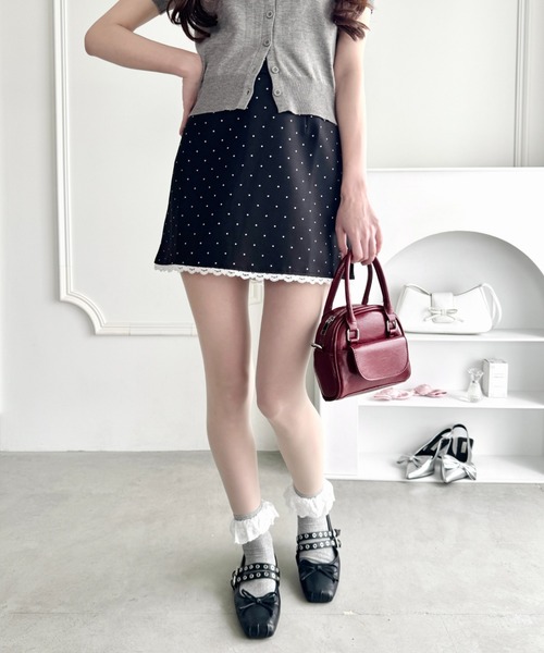 セール】ポルカドットレースミニスカート（スカート）｜Loueme（ルエム
