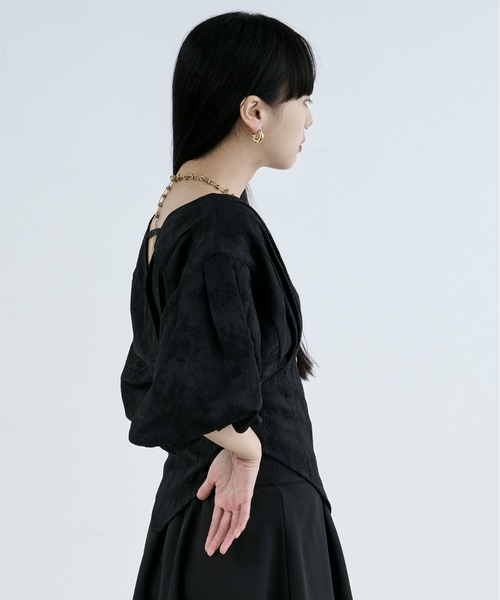 Ezick（エジック）の「balloon corset ジャガードブラウス（シャツ/ブラウス・レディース・オフホワイト/ブラック・FREE）」の11枚目の写真