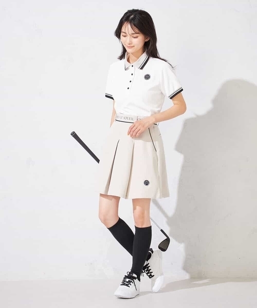 a.v.v（アーヴェヴェ）の「レディースゴルフウエア/ハイウエストボックスプリーツキュロット（その他パンツ・レディース・ブラック/グレー系その他・38/40/36）」の4枚目の写真