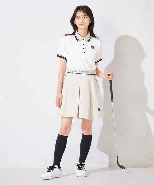 a.v.v（アーヴェヴェ）の「レディースゴルフウエア/ハイウエストボックスプリーツキュロット（その他パンツ・レディース・ブラック/グレー系その他・38/40/36）」の6枚目の写真