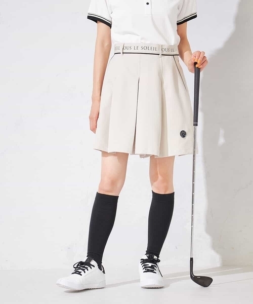 a.v.v（アーヴェヴェ）の「レディースゴルフウエア/ハイウエストボックスプリーツキュロット（その他パンツ・レディース・ブラック/グレー系その他・38/40/36）」の7枚目の写真